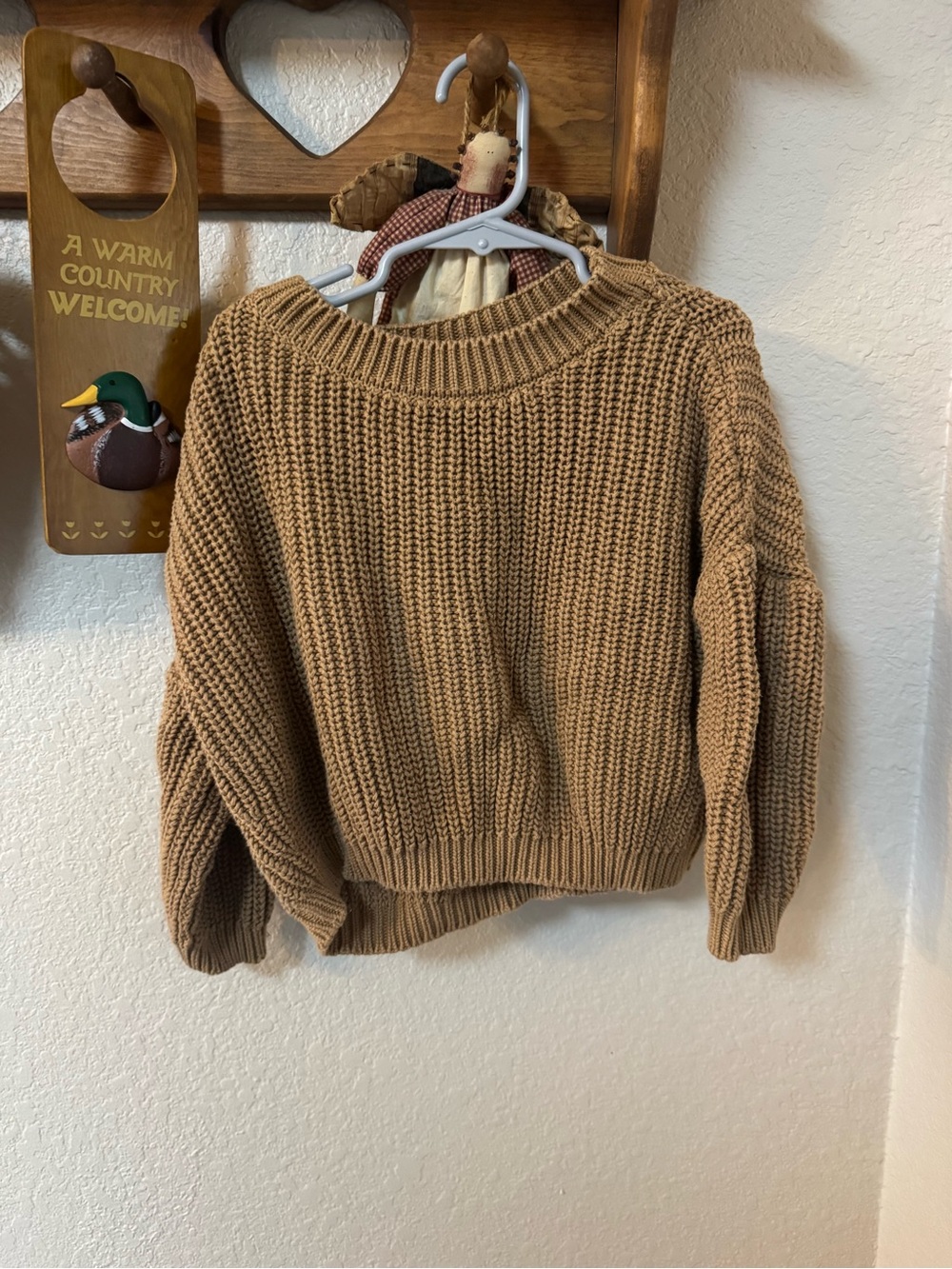 The Simple Folk Kids Cozy Chunky Knit Sweater in Camel